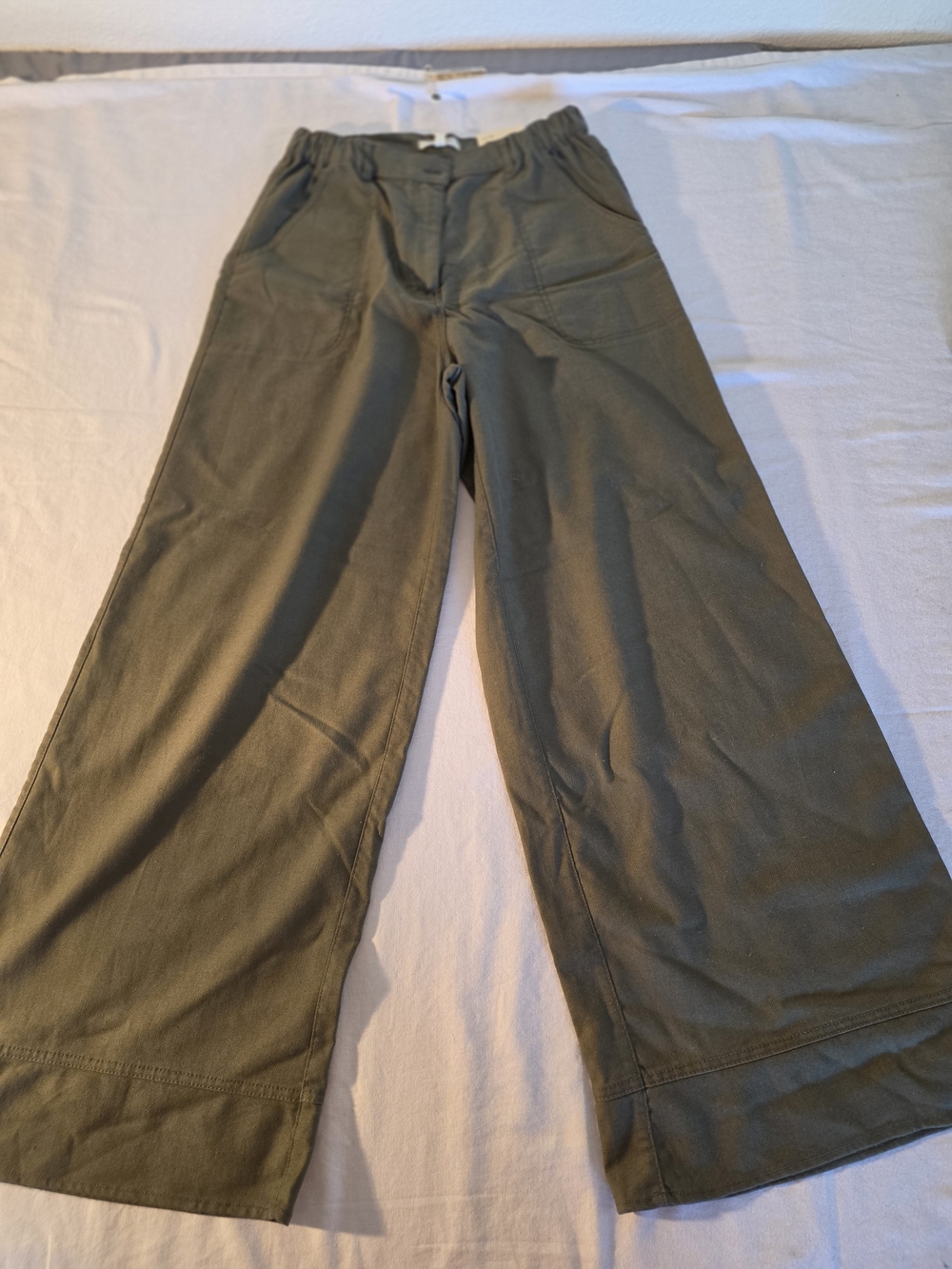 Max Studio Olive Wide-Leg Linen Pants